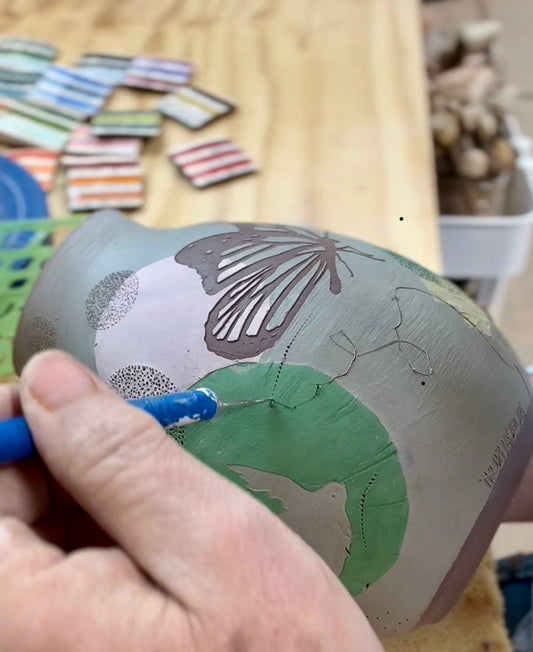 Stenciled, Drawn & Transferred: Clay Surface Deep Dive | 4 Week Class June 4-25, Wednesdays 5:30-8:30pm