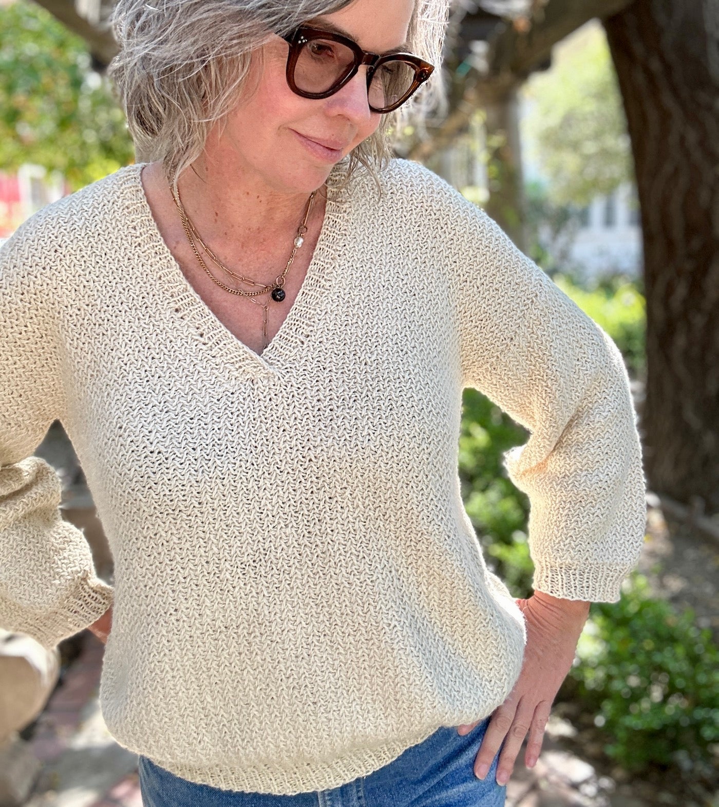 Herringbone V-Neck Sweater Pattern