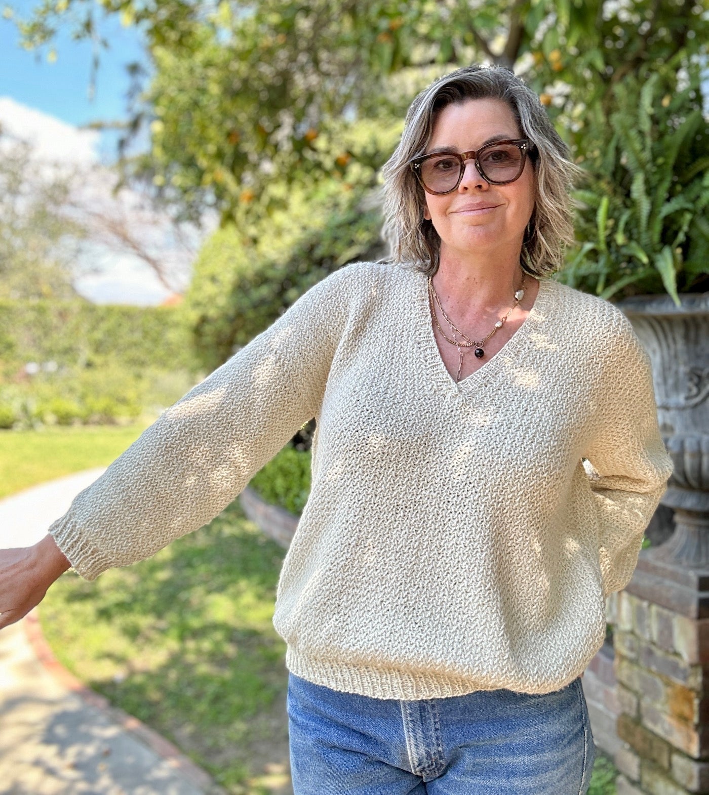 Herringbone V-Neck Sweater Pattern