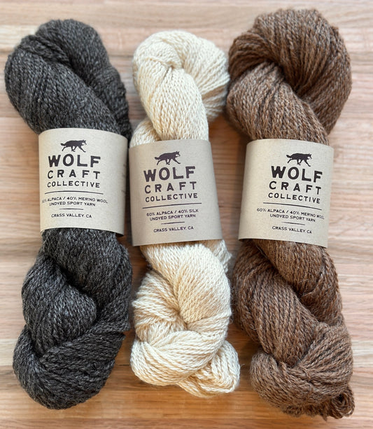 60% ALPACA / 40% MERINO WOOL UNDYED SPORT YARN