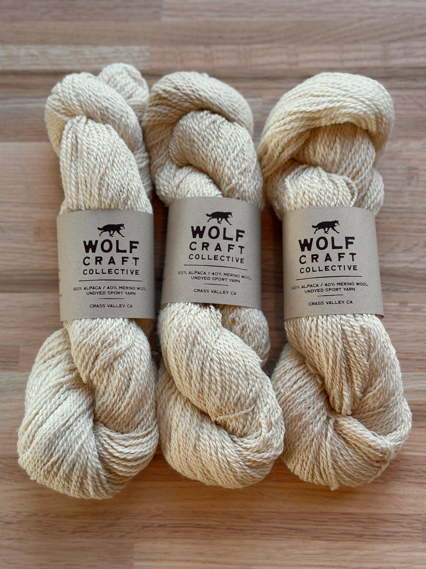 60% ALPACA / 40% MERINO WOOL UNDYED SPORT YARN